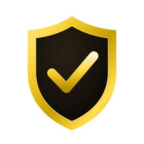 MATRICKS™ Shipping Protection icon – yellow shield with check mark